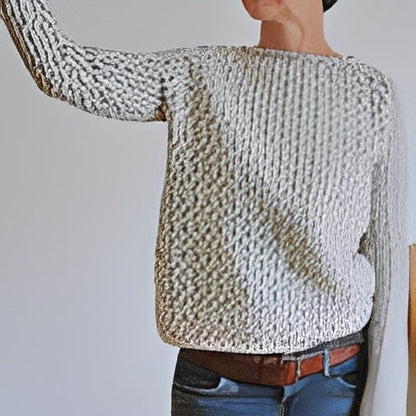 Lucrèce - Lockerer Strickpullover mit Bateau-Ausschnitt für Damen