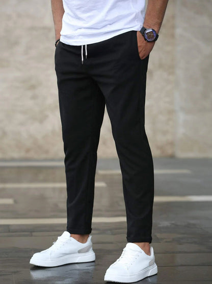 Allan - Komfortable Männerhose aus Stretch mit Kordelzug, schlankes Design