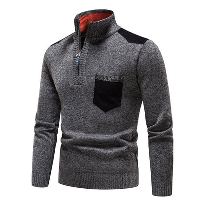 Rayne - Modischer Herrenpullover mit Reißverschluss und Tasche