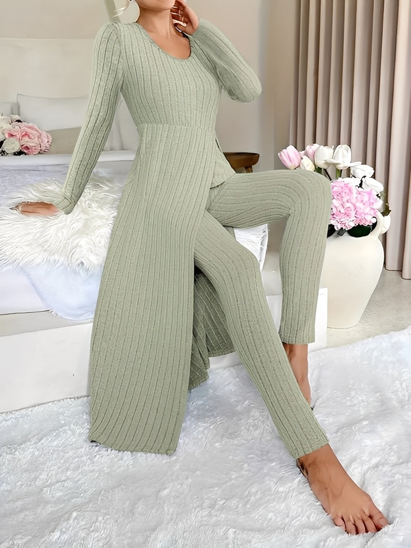 Lisabet - Elegantes Damen-Set aus weichem Rippgewebe