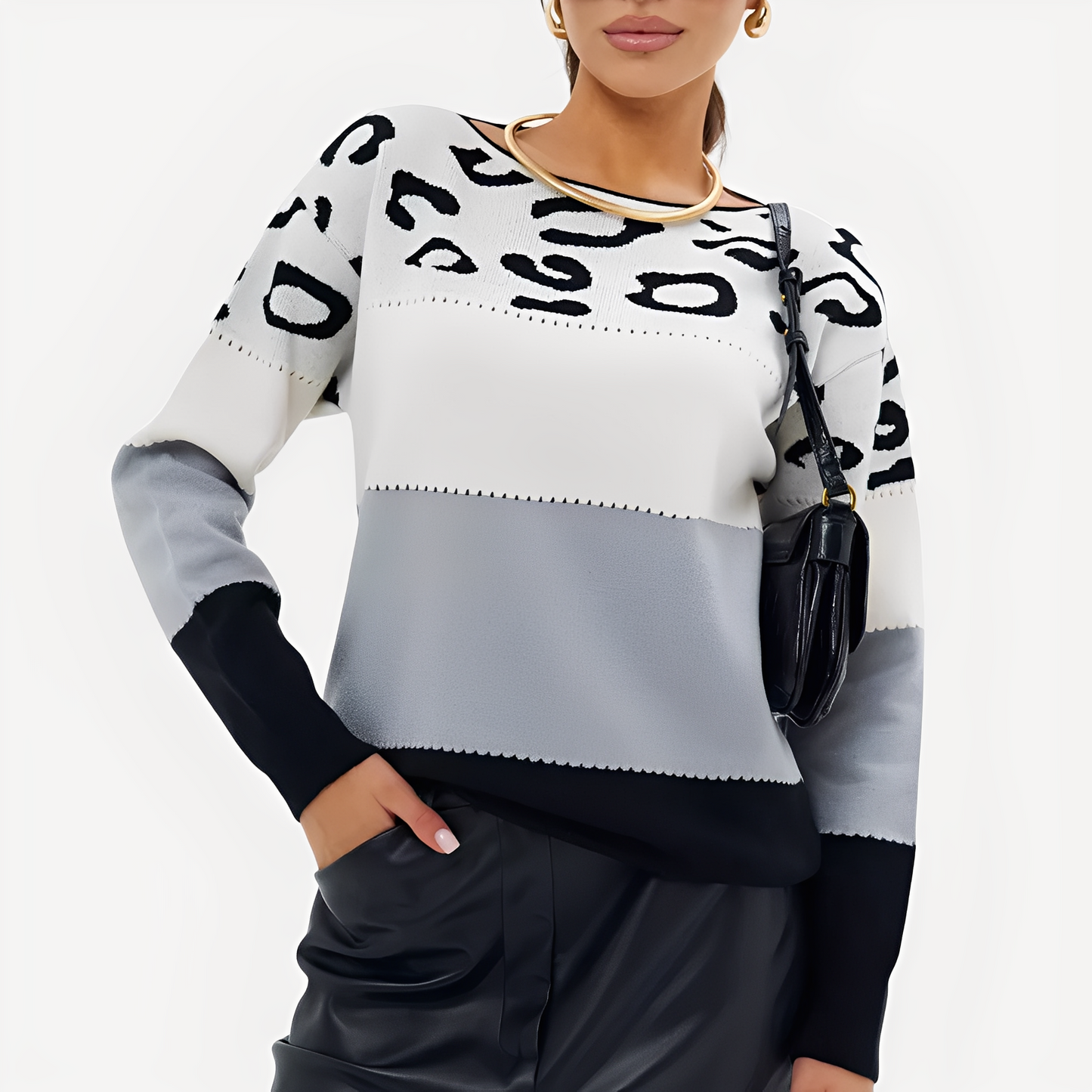 Anne - Eleganter Damenpullover mit Muster