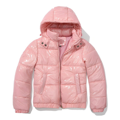 Yazmin - Schicke, glänzende Damenjacke mit Kapuze