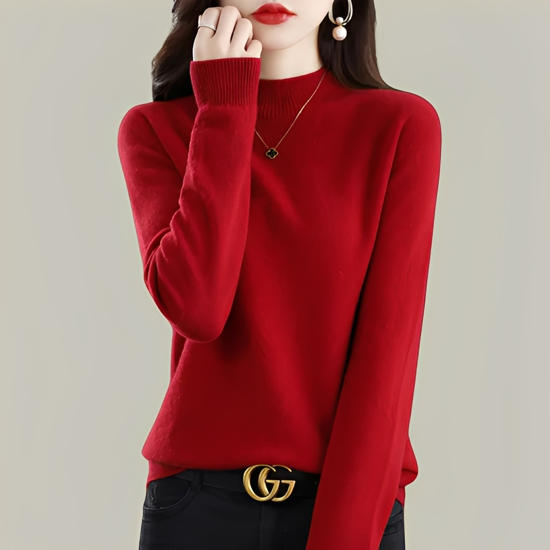 Martine - Pullover aus Wolle Slim Fit mit hohem Kragen für Frauen