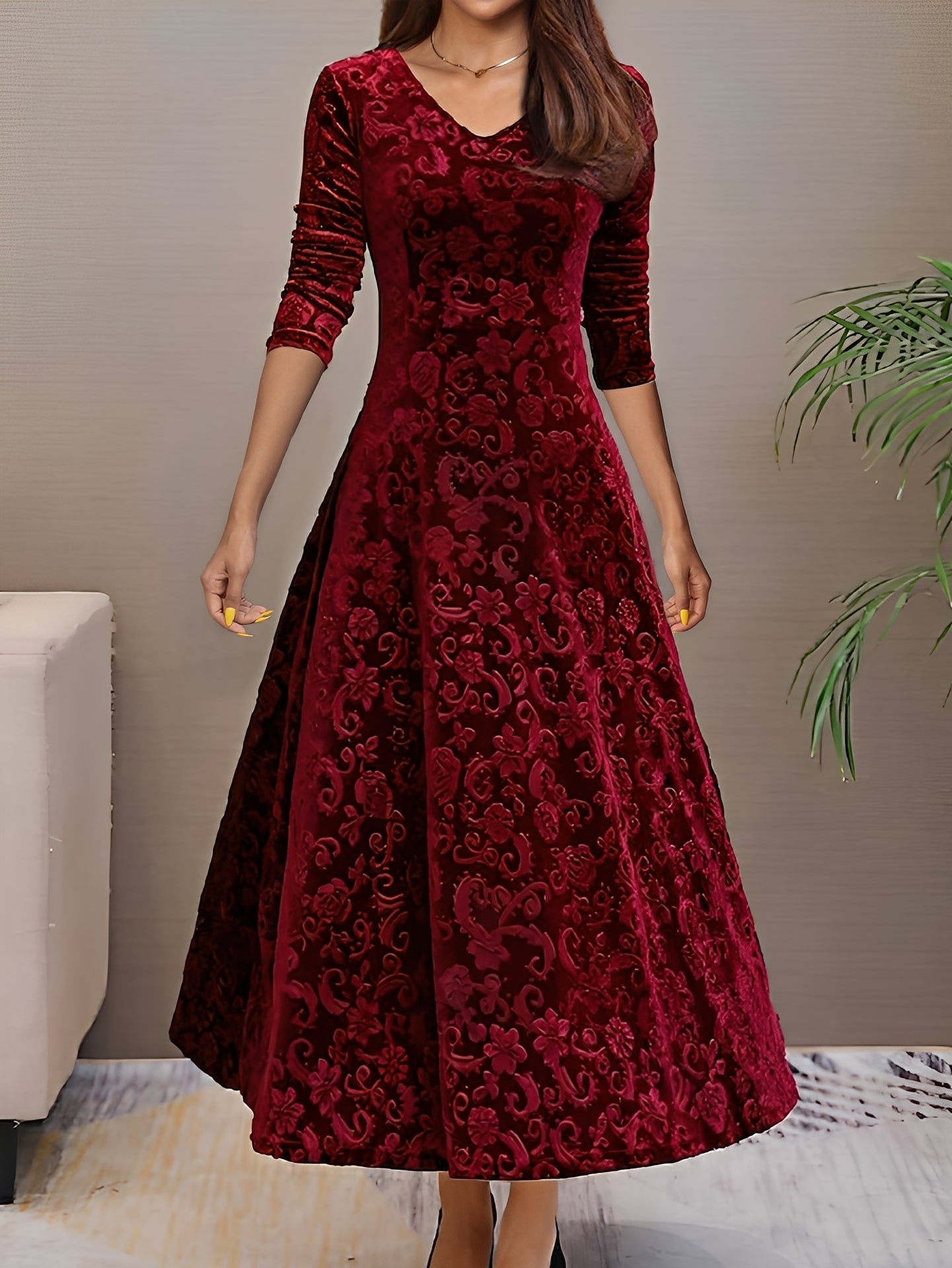 Arianna - Elegantes Damen-Abendkleid mit langen Ärmeln