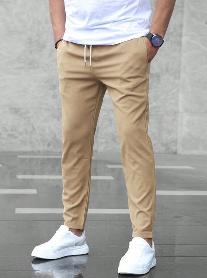 Allan - Komfortable Männerhose aus Stretch mit Kordelzug, schlankes Design