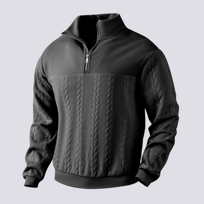 Benjamin - Moderner Herrenpullover mit Viertelreißverschluss