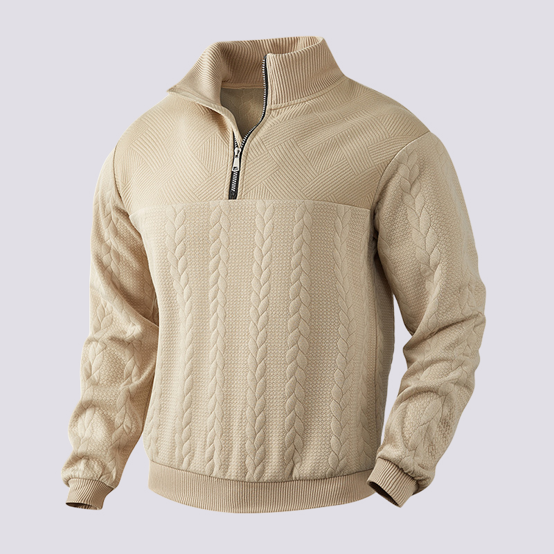 Benjamin - Moderner Herrenpullover mit Viertelreißverschluss