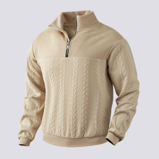 Benjamin - Moderner Herrenpullover mit Viertelreißverschluss