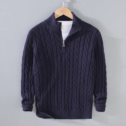 Cayden - Stilvoller Herrenpullover mit halbem Reißverschluss
