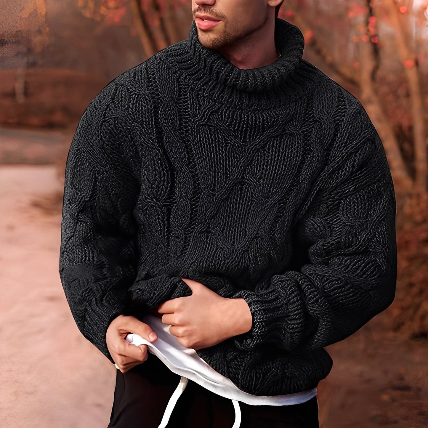 Adrian - Modischer Herrenpullover aus grobem Strick