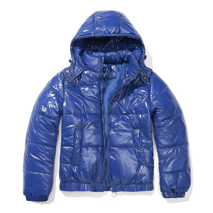 Yazmin - Schicke, glänzende Damenjacke mit Kapuze