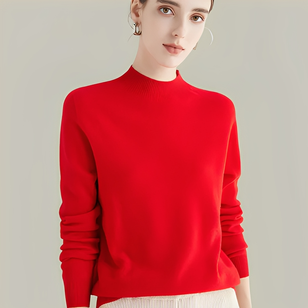 Martine - Pullover aus Wolle Slim Fit mit hohem Kragen für Frauen