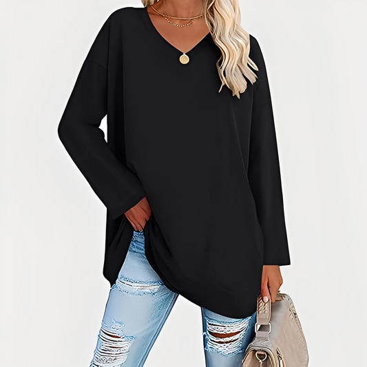 Laëtitia - Elegante, lockere Bluse mit langen Ärmeln für Damen