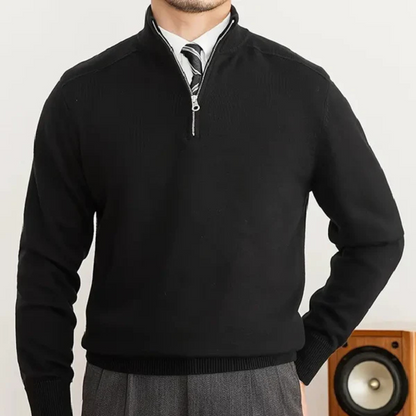 Olivier - Baumwolle Halber Reißverschluss Pullover