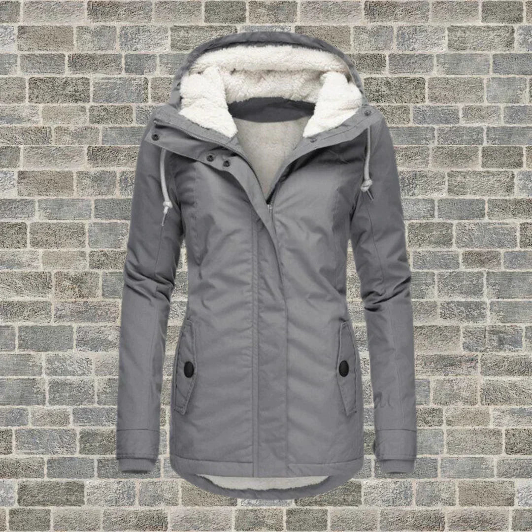 Camila – Mantel aus plissierter Baumwolle mit Kapuze