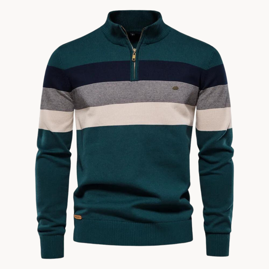 Aurullo - Pullover mit Viertel-Reißverschluss