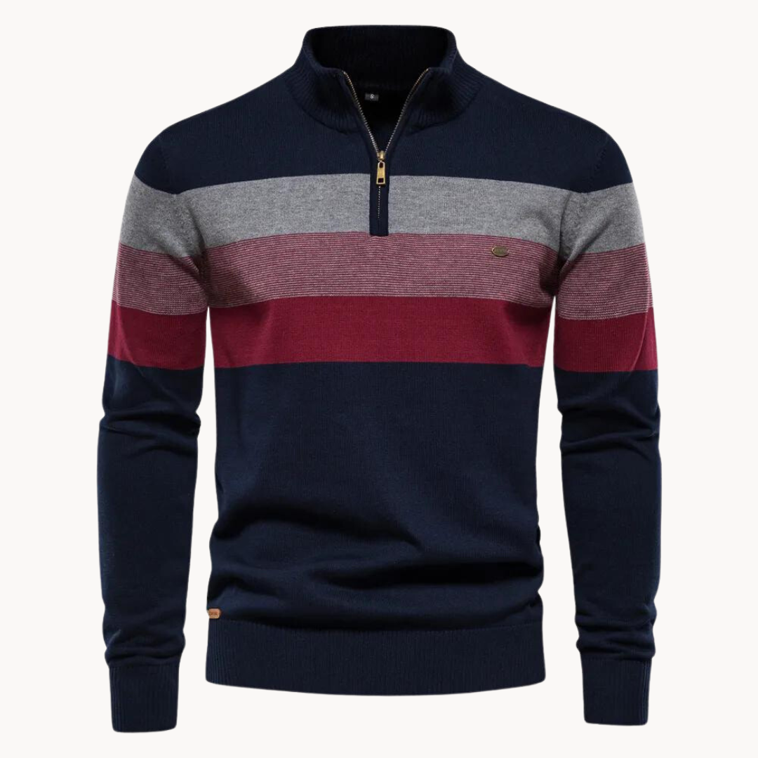 Aurullo - Pullover mit Viertel-Reißverschluss