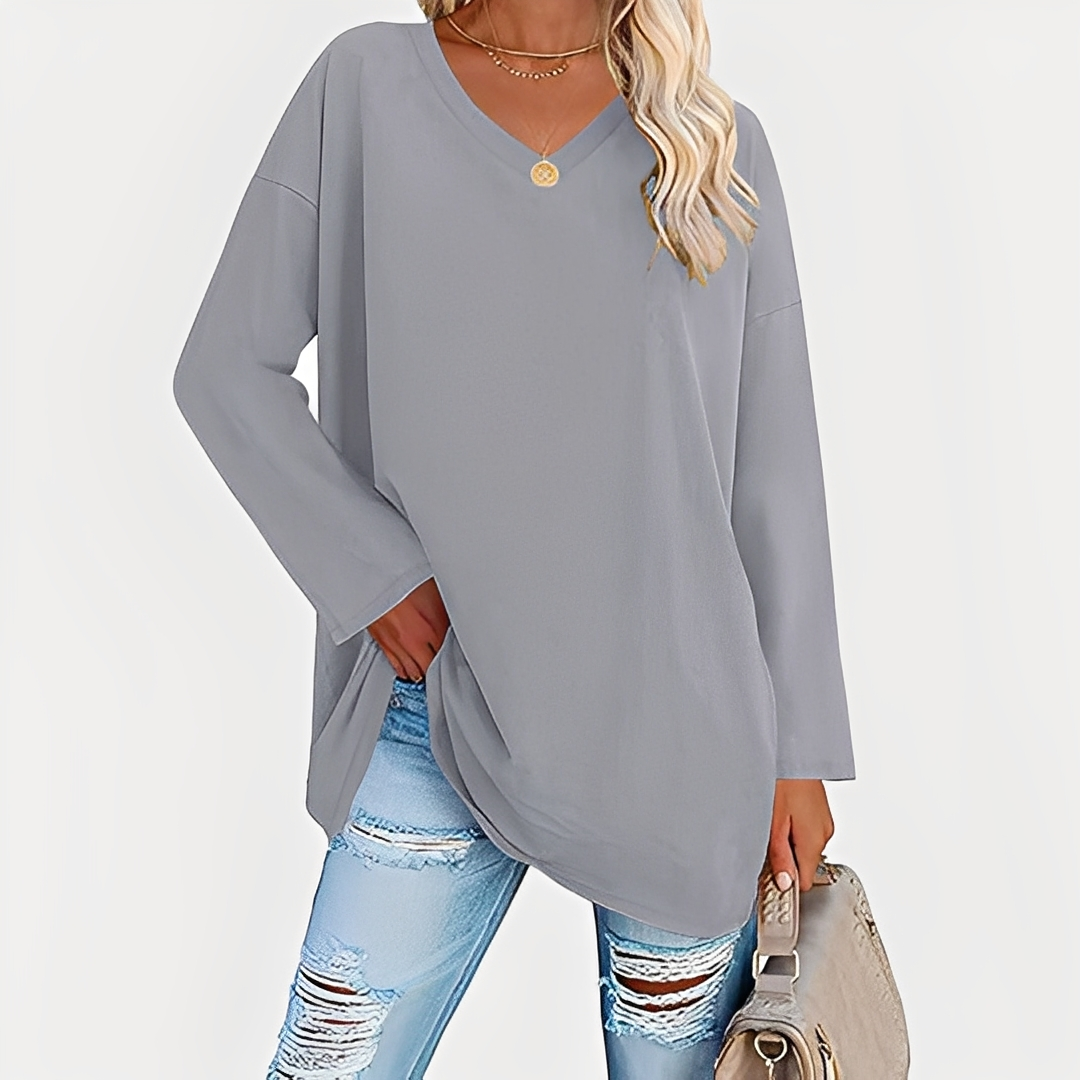 Laëtitia - Elegante, lockere Bluse mit langen Ärmeln für Damen