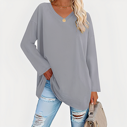 Laëtitia - Elegante, lockere Bluse mit langen Ärmeln für Damen