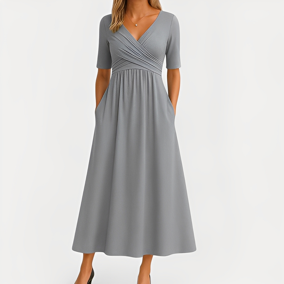 Maïka - Schickes Kleid mit V-Ausschnitt für Frauen