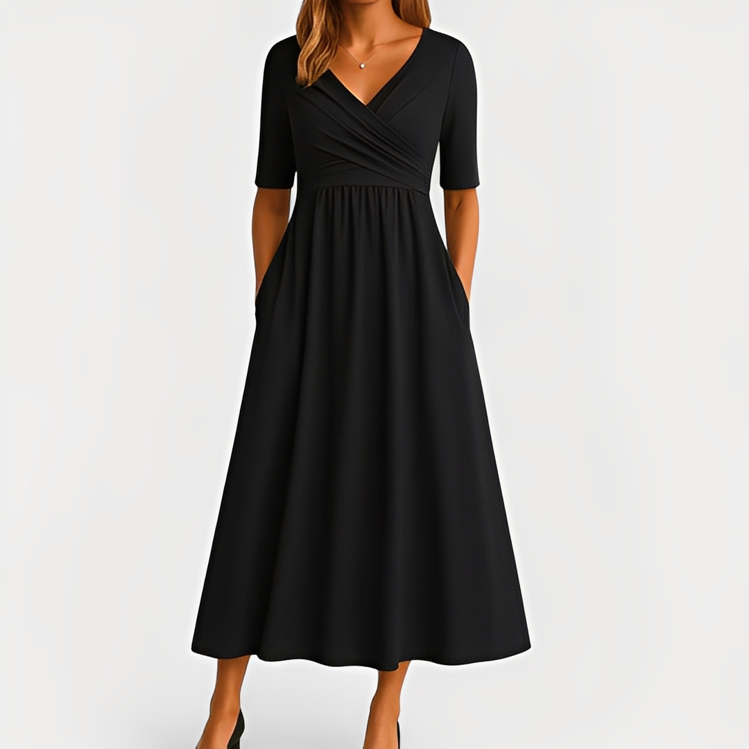 Maïka - Schickes Kleid mit V-Ausschnitt für Frauen