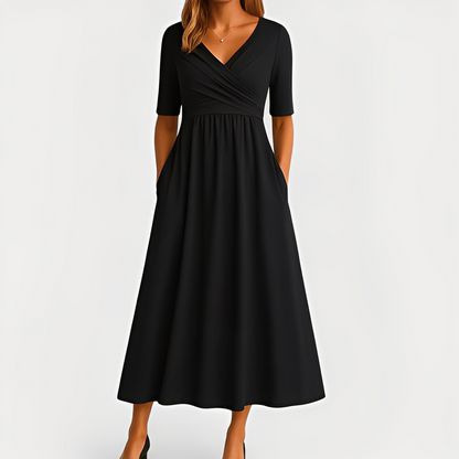 Maïka - Schickes Kleid mit V-Ausschnitt für Frauen