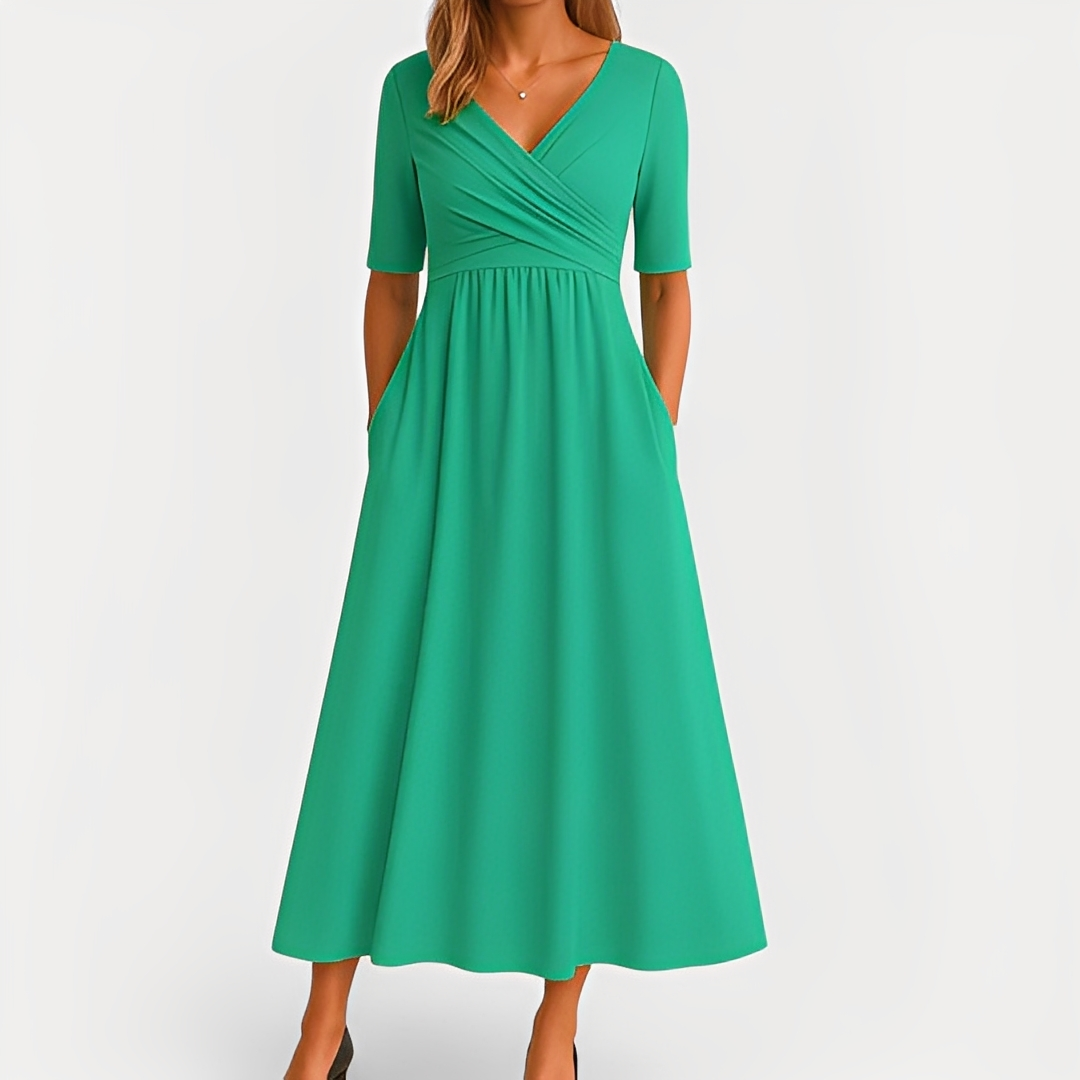 Maïka - Schickes Kleid mit V-Ausschnitt für Frauen