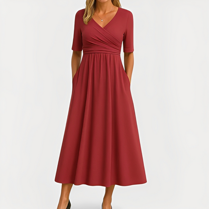 Maïka - Schickes Kleid mit V-Ausschnitt für Frauen