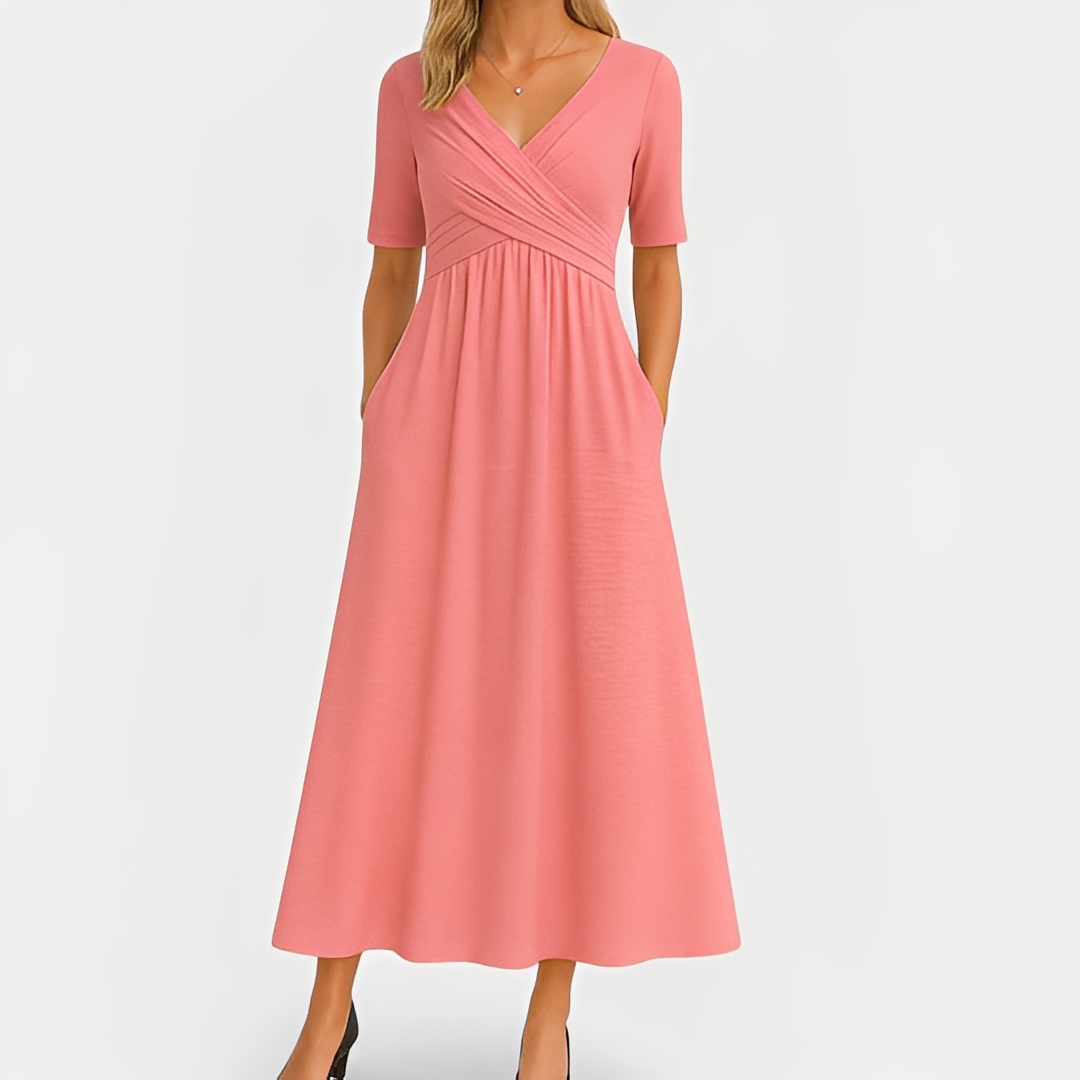 Maïka - Schickes Kleid mit V-Ausschnitt für Frauen