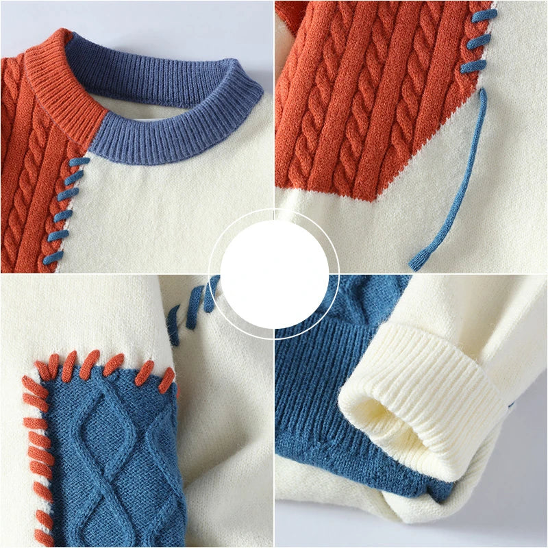 Timo – Herren-Patchwork-Strickpullover