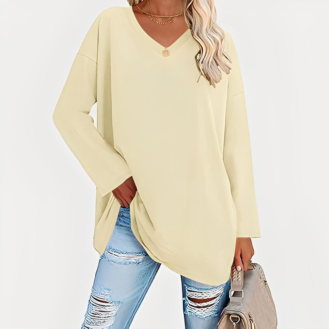 Laëtitia - Elegante, lockere Bluse mit langen Ärmeln für Damen