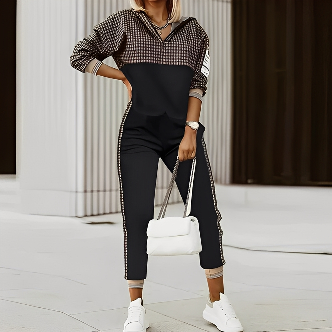 Maryse - Reißverschluss-Pullover mit lockerem Schnitt für Damen Set