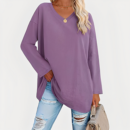 Laëtitia - Elegante, lockere Bluse mit langen Ärmeln für Damen