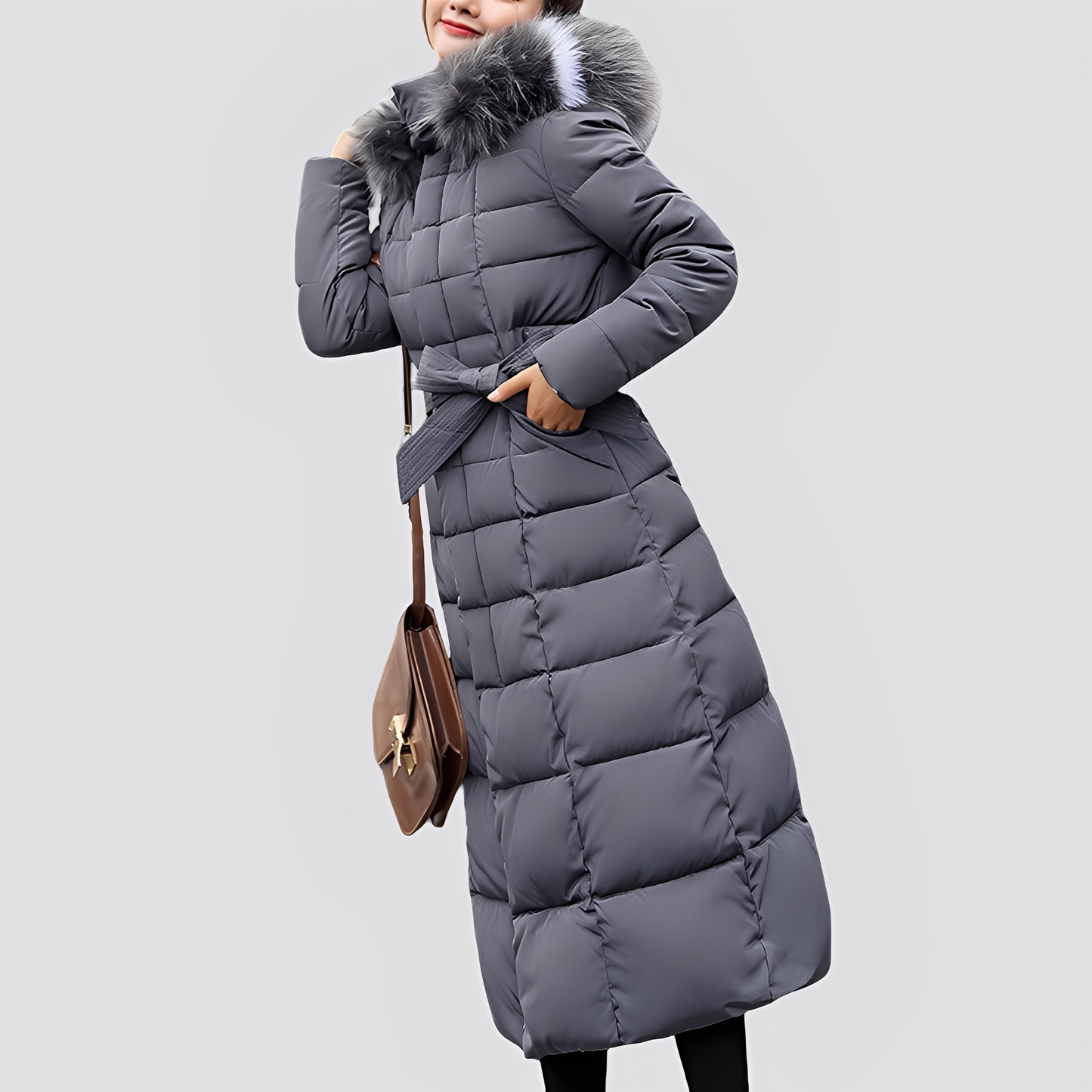 Mollie - Eleganter, wattierter Damenmantel in Lang