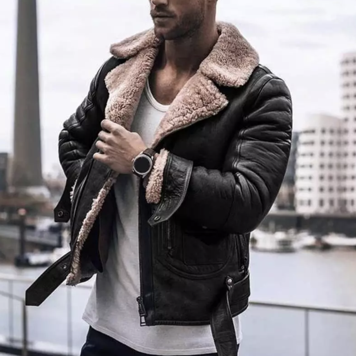 Dominic – Herren-Lederwinterjacke