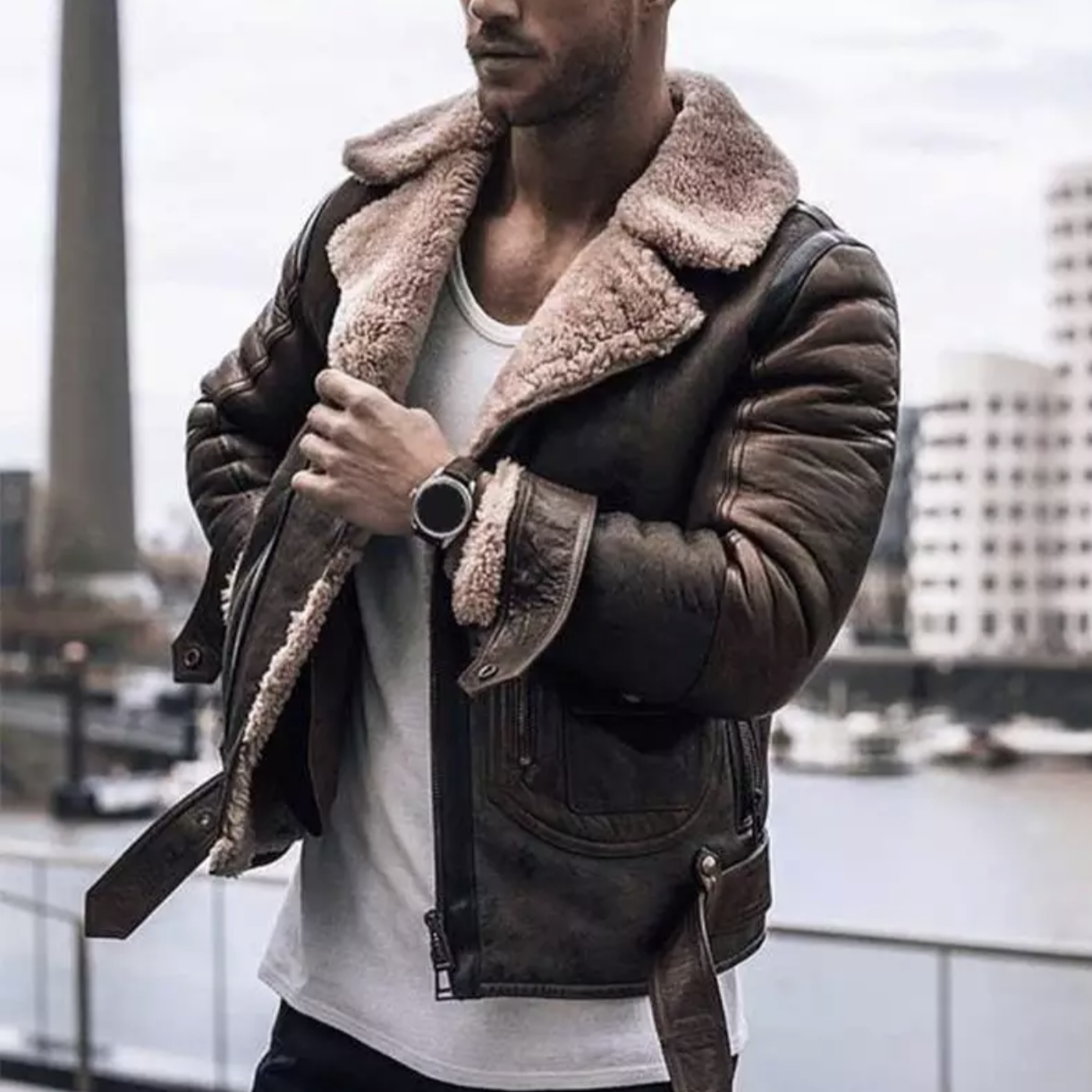 Dominic – Herren-Lederwinterjacke