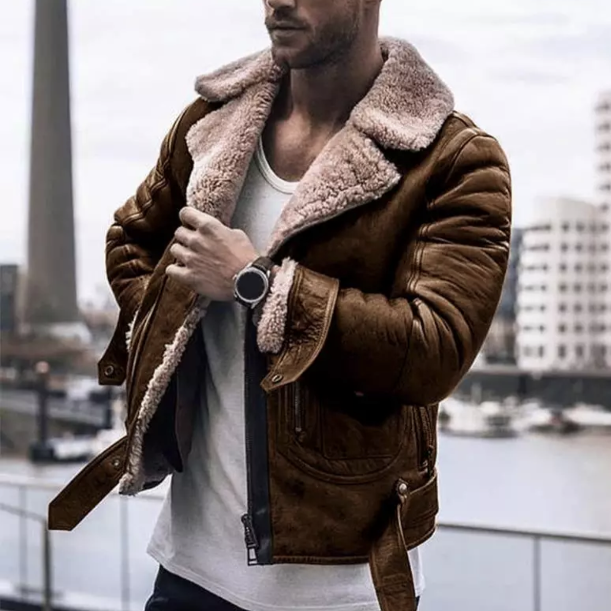 Dominic – Herren-Lederwinterjacke
