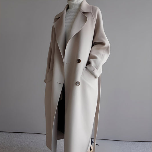 Rebekah - Stylischer, locker geschnittener Damen-Wollmantel