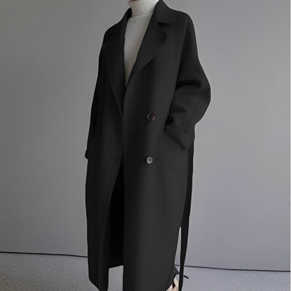 Rebekah - Stylischer, locker geschnittener Damen-Wollmantel