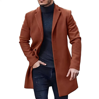 Denis - Stilvolle, tweedartige Jacke mittlerer Länge für Herren
