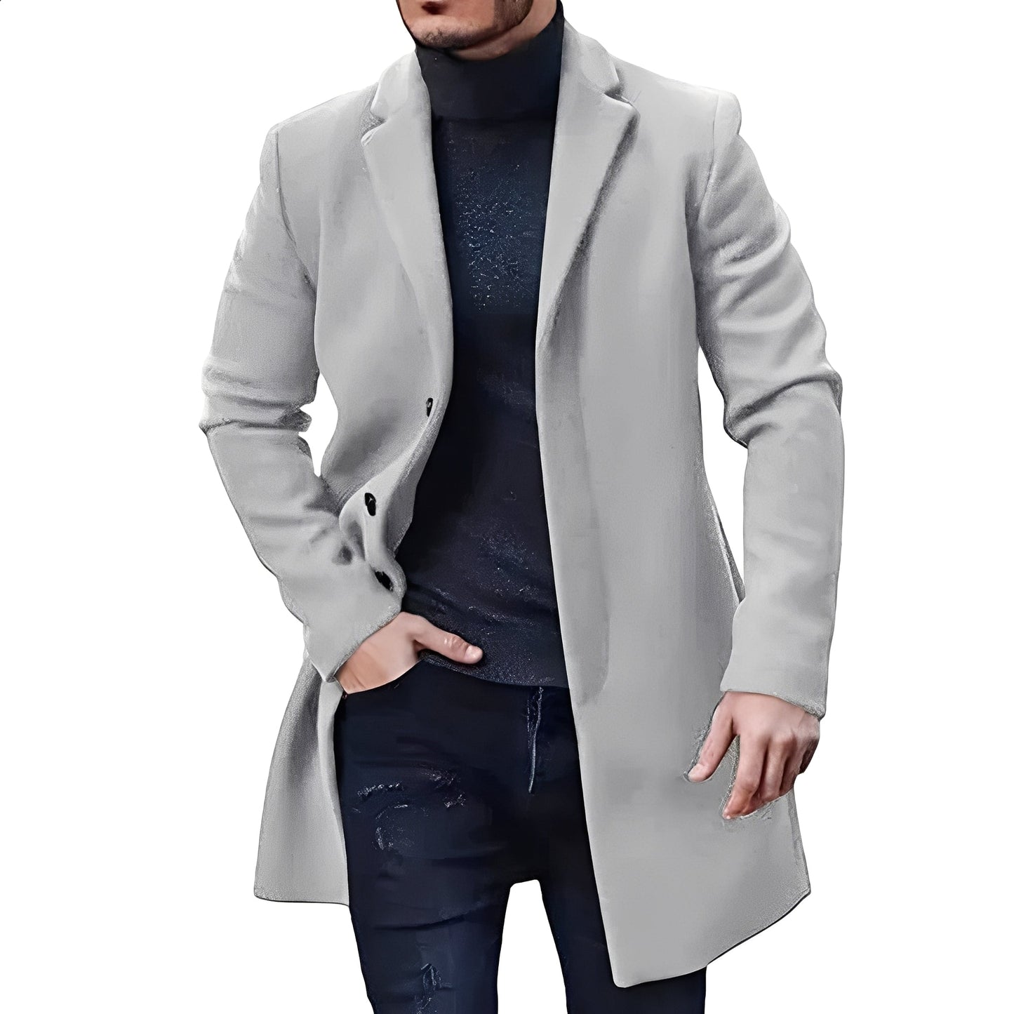 Denis - Stilvolle, tweedartige Jacke mittlerer Länge für Herren
