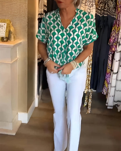 Leona - Elegantes Top mit Druck für Damen