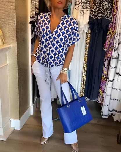 Leona - Elegantes Top mit Druck für Damen