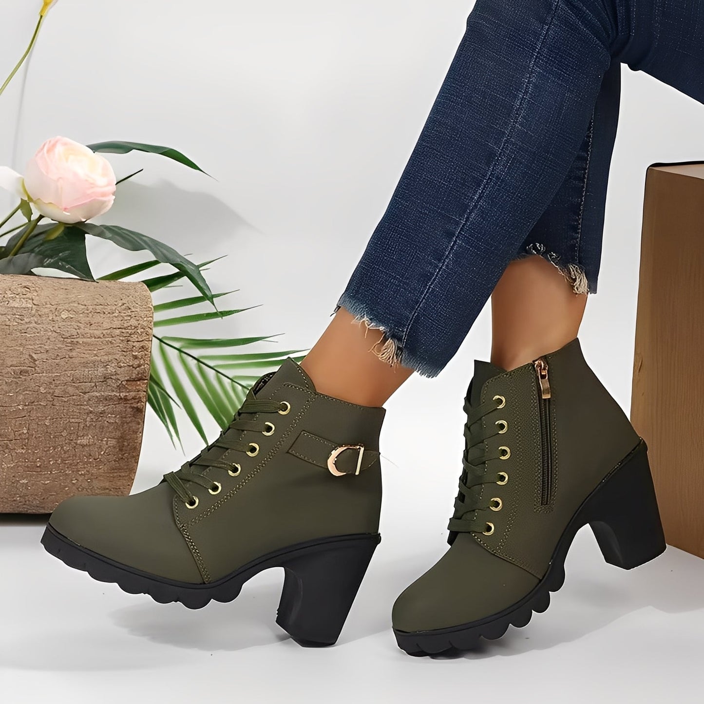 Roxanne - Modische Damenstiefeletten mit Blockabsatz