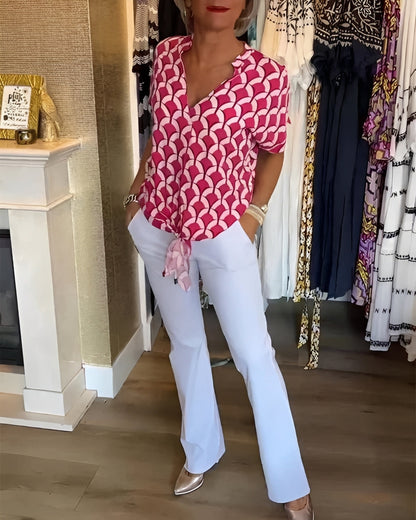 Leona - Elegantes Top mit Druck für Damen