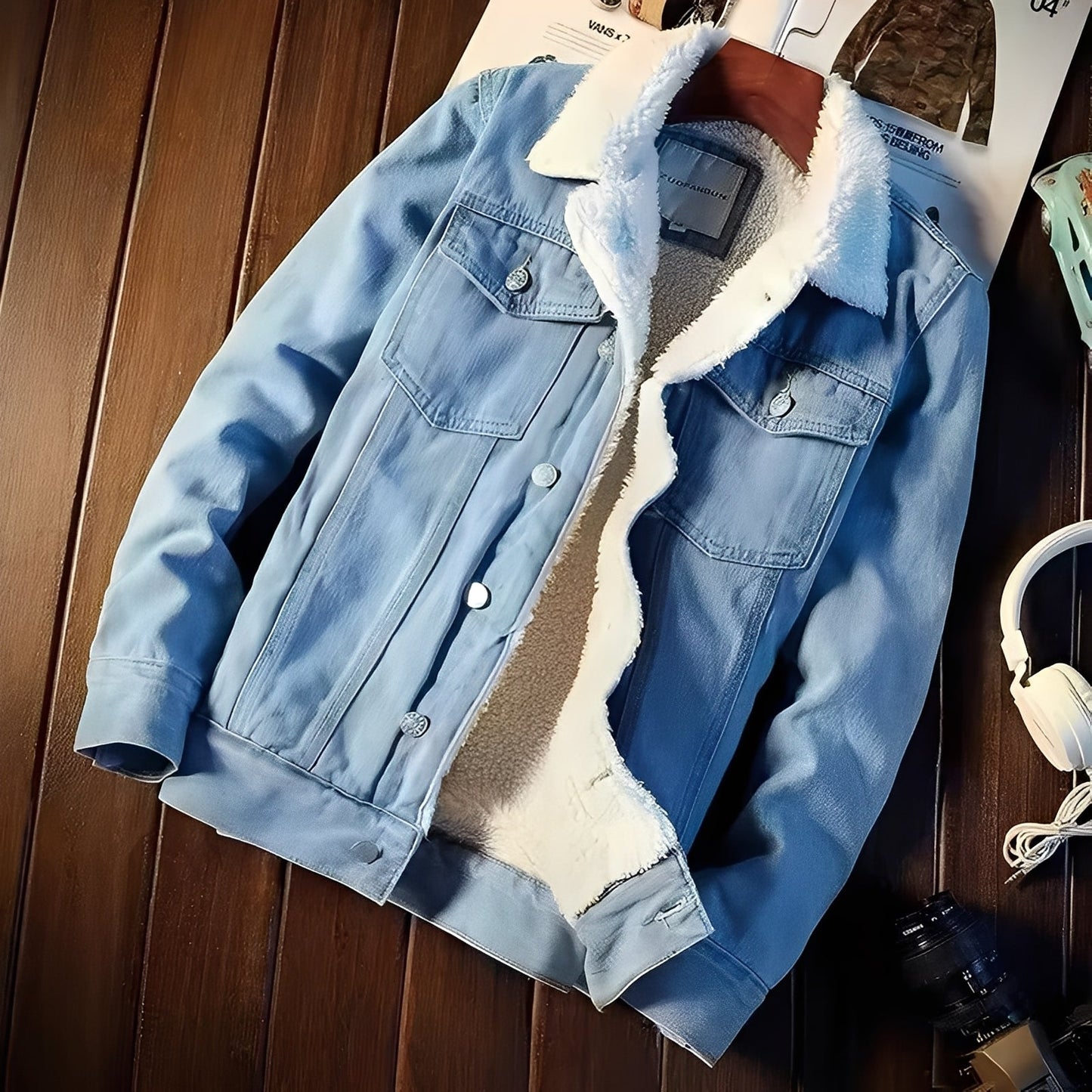 Robbie - Klassische Herren-Denim-Fleecejacke