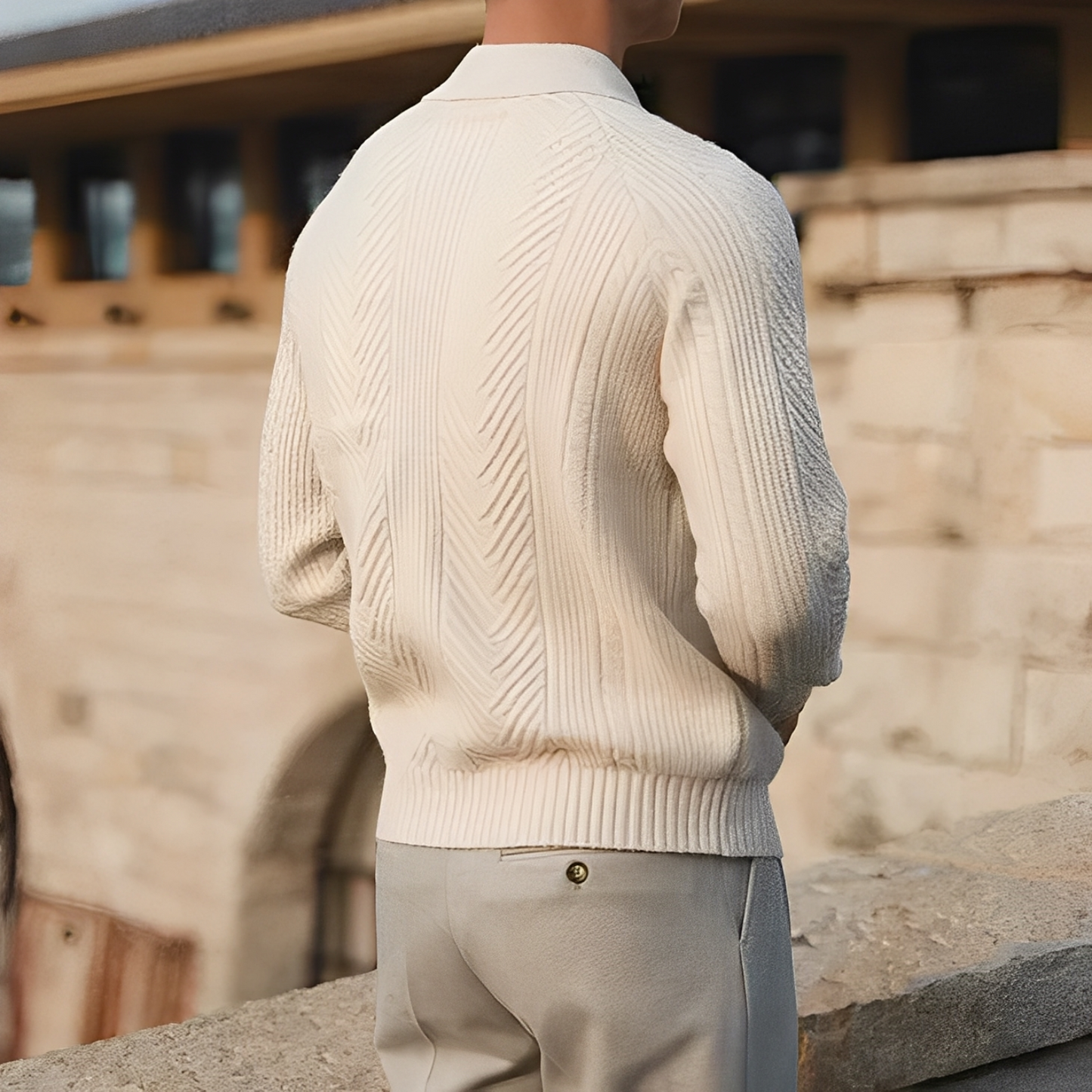 Darius – Gestrickter Langarm-Pullover