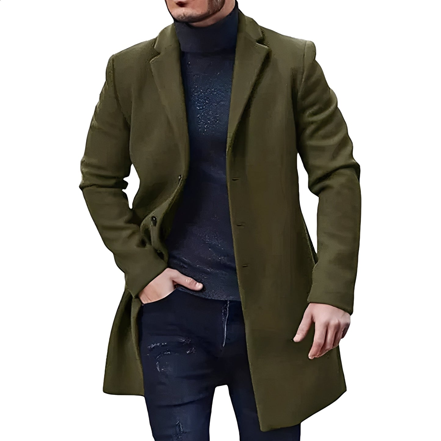 Denis - Stilvolle, tweedartige Jacke mittlerer Länge für Herren