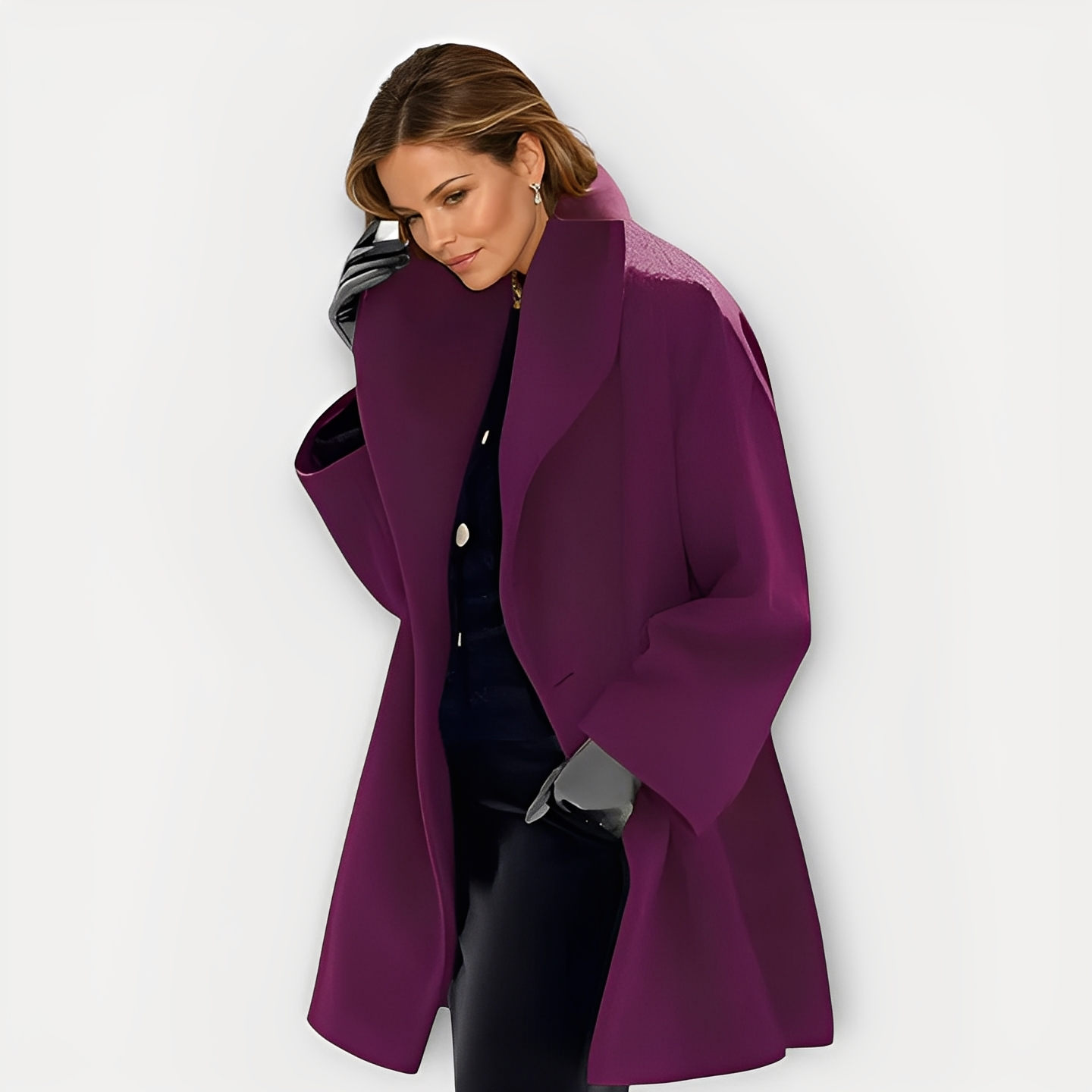 Laurette - Oversize-Wintermantel mit breitem Kragen für Damen