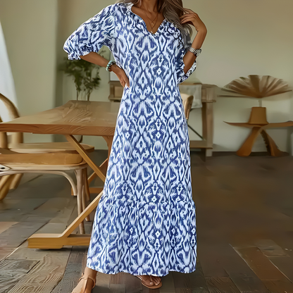 Zaynab - Elegantes Sommerkleid mit V-Ausschnitt für Damen